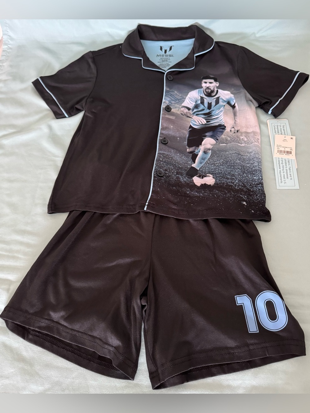 Boys' Messi Button-Up Pajama Set